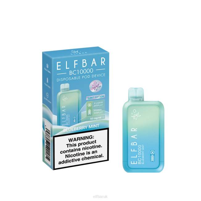 ELFBAR Disposable Vape New BC10000 10000Puffs Blueberry Mint BN2D37