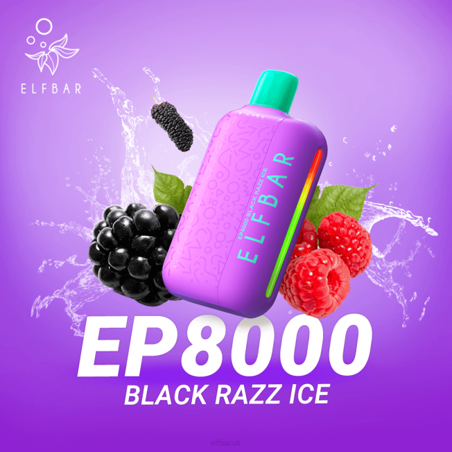 ELFBAR Disposable Vape New EP8000 Puffs Black Razz Ice BN2D70