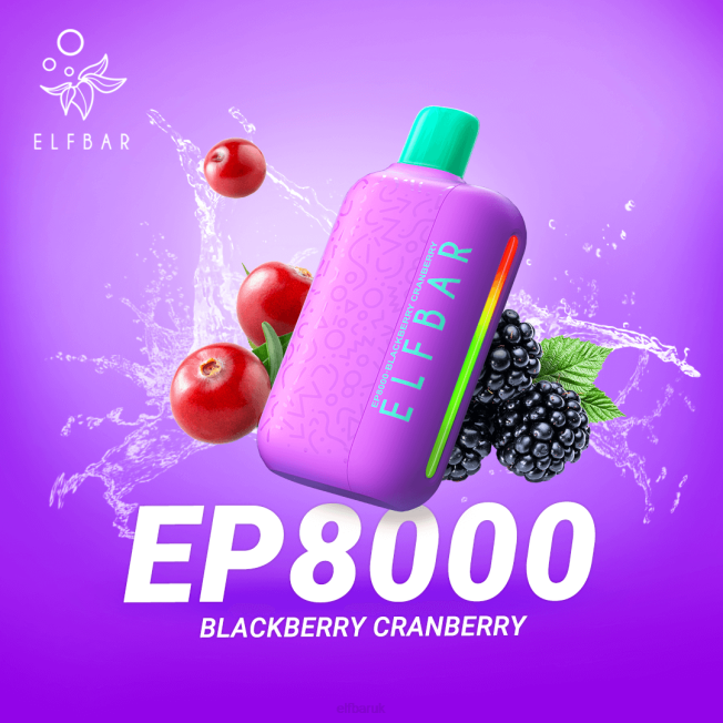 ELFBAR Disposable Vape New EP8000 Puffs Blackberry Cranberry BN2D67