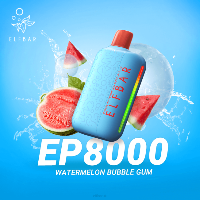 ELFBAR Disposable Vape New EP8000 Puffs Watermelon Bubble Gum BN2D66