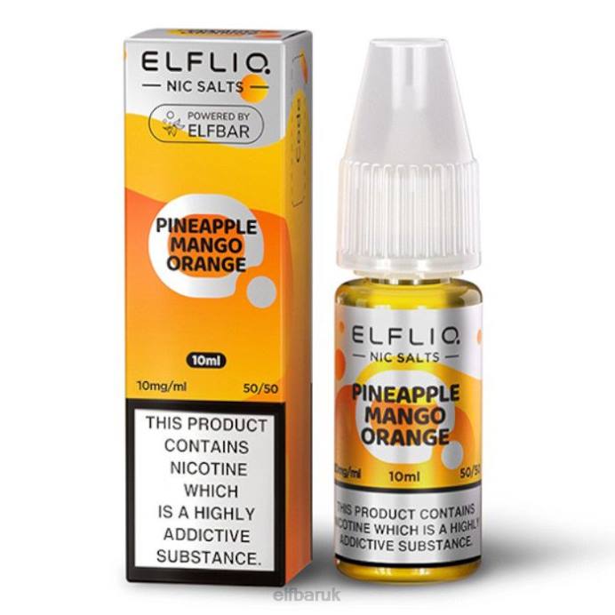 ELFBAR ElfLiq Nic Salts - Pineapple Mango Orange - 10ml-10 mg/ml DN42173