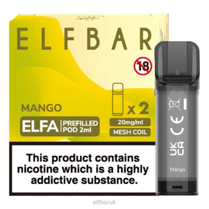 ELFBAR Elfa Pre-Filled Pod - 2ml - 20mg (2 Pack) DN42118 Mango