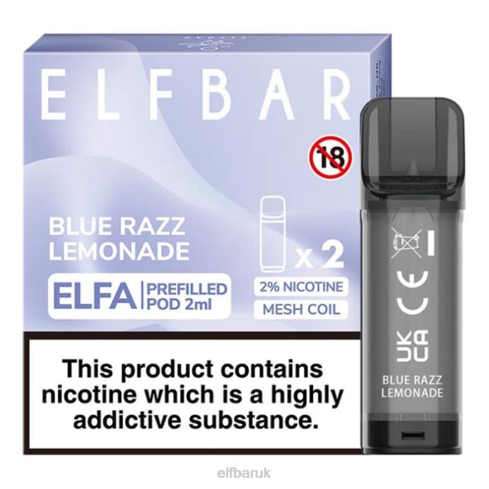 ELFBAR Elfa Pre-Filled Pod - 2ml - 20mg (2 Pack) DN42119 Blue Razz Lemonade