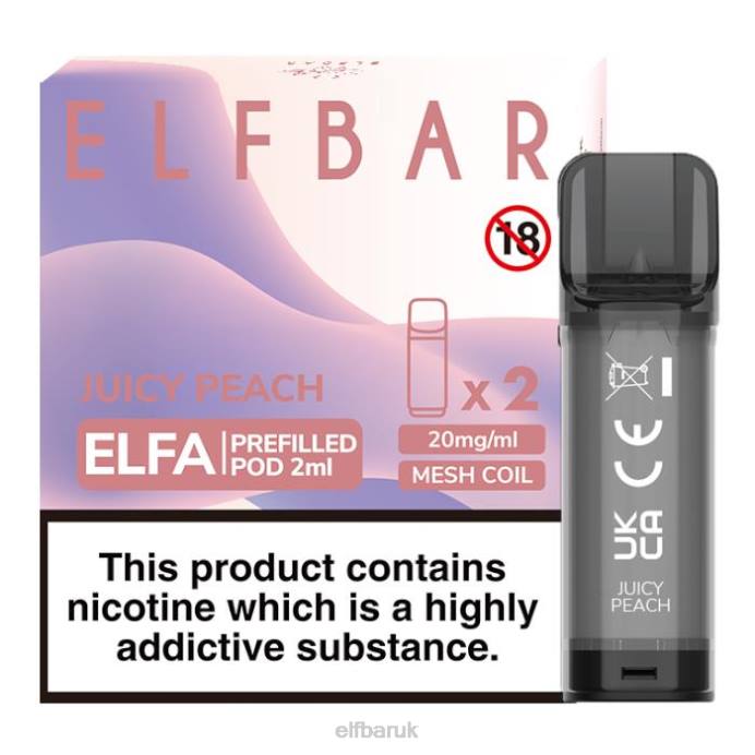 ELFBAR Elfa Pre-Filled Pod - 2ml - 20mg (2 Pack) DN42125 Juicy Peach