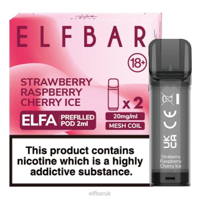 ELFBAR Elfa Pre-Filled Pod - 2ml - 20mg (2 Pack) DN42129 Strawberry Raspberry Cherry Ice