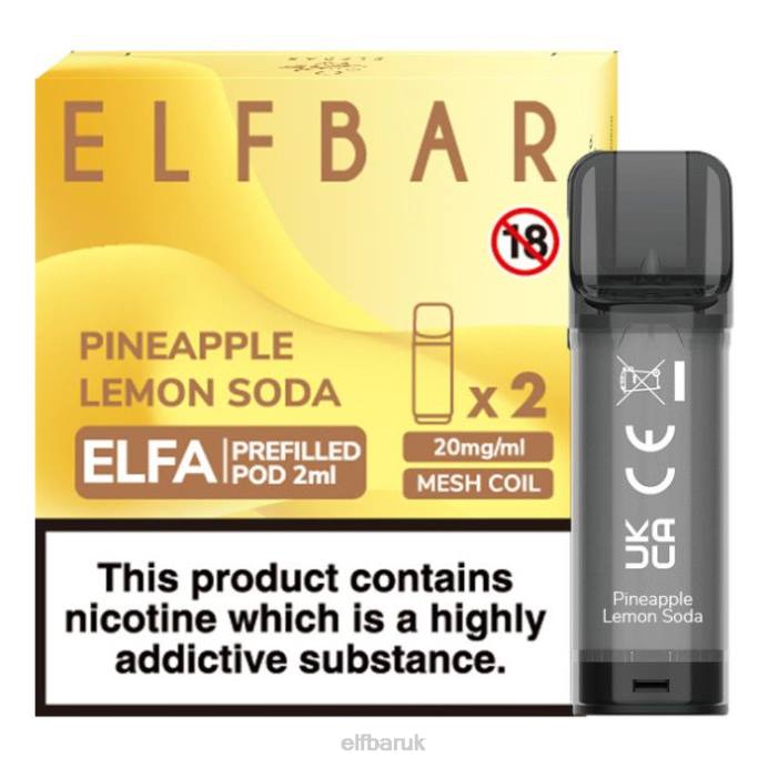 ELFBAR Elfa Pre-Filled Pod - 2ml - 20mg (2 Pack) DN42134 Pineapple Lemon Soda